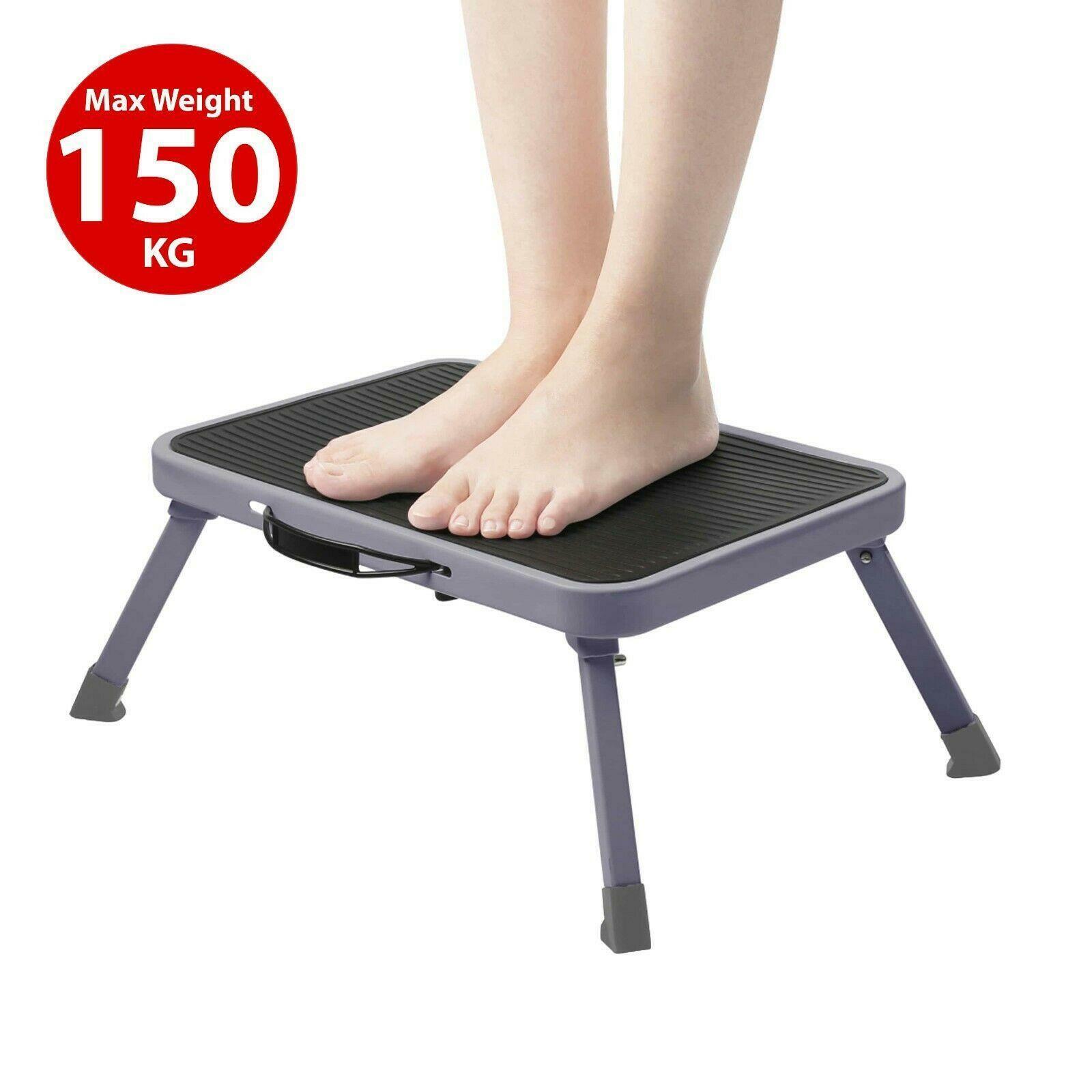 Image 1 - ANTI SLIP FOLDING METAL STEP STOOL FOLDABLE COLLAPSIBLE KITCHEN STEEL STURDY
