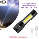 2-In-1 USB Oplaadbare Militaire Mini Zaklamp Met Felle COB LED's